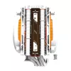 Procesora dzesētājs Darkflash E400 PLUS (balts) — aktīva gaisa dzesēšana centrālajam procesoram, torņa dizains, viena ventilatora konfigurācija