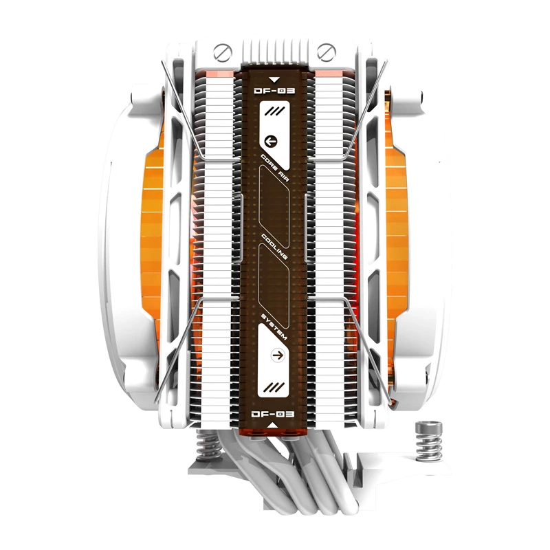 Procesora dzesētājs Darkflash E400 PLUS (balts) — aktīva gaisa dzesēšana centrālajam procesoram, torņa dizains, viena ventilatora konfigurācija