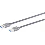 USB kabelis S/CONN 13-37150 USB 3.2 Gen 2 1,5 m pelēks