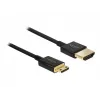 DeLOCK plāns Premium - Video/Audio/Tīkla kabelis - HDMI - 36 AWG - HDMI, 19 kontaktu (V) - uz - Mini-HDMI, 19 kontaktu (V) - 2,0m - Trīskārša izolācija - Melns (84778)
