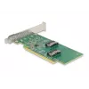DeLOCK PCI Express 4.0 x16 karte uz 4 x SFF-8639 NVMe - Bifurkācija - Low Profile formas faktors