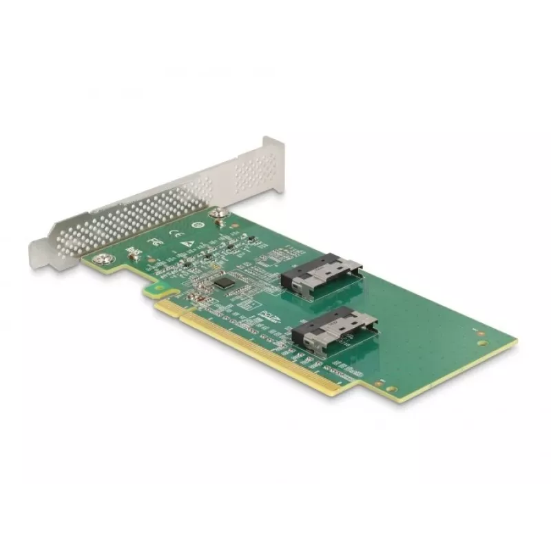 DeLOCK PCI Express 4.0 x16 karte uz 4 x SFF-8639 NVMe - Bifurkācija - Low Profile formas faktors