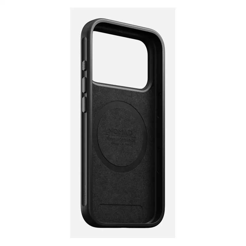 Mobilā telefona vāciņš Nomad Modern Leather vāciņš iPhone 17 Pro, āda + TPU + PC, piemērots 16 cm (6,3 collu) ekrānam, bordo