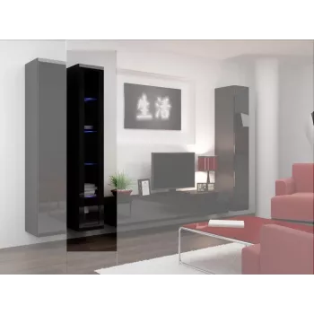 Cama Vitrīna VIGO '180' 180/40/30 melns/melns glancēts