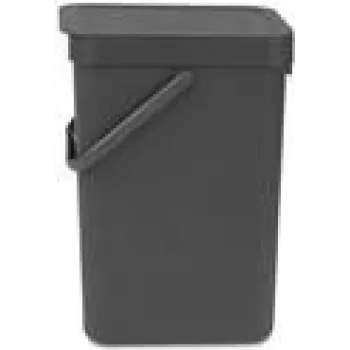 brabantia atkritumu tvertne Melns & Go 12 l pelēka (109805)