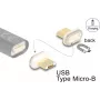 Kabeļu savienotāja pārveidotājs DeLOCK 66575 Magnēts USB Micro-B Zelts Balts