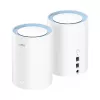 Tīkla sieta sistēma Cudy M1200 2-pack — divjoslu Wi‑Fi 5 (300/867 Mb/s), 2 vienības, 1 LAN ports, atbalsta 100 ierīces