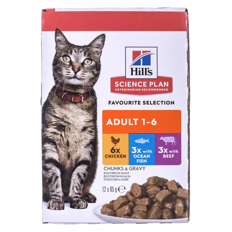 HILL'S Feline Adult Multipack Classic - paciņa 12x85g