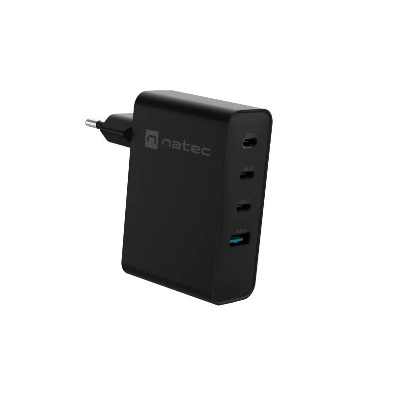 NATEC NUC-2234 mobilās ierīces lādētājs Klēpjdators, Viedtālrunis Melns Maiņstrāvas Ātrā uzlāde Iekštelpām