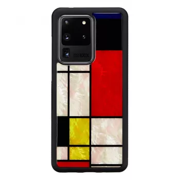 Aizsargājošs tālruņa maciņš iKins Samsung Galaxy S20 Ultra — Mondrian Melns