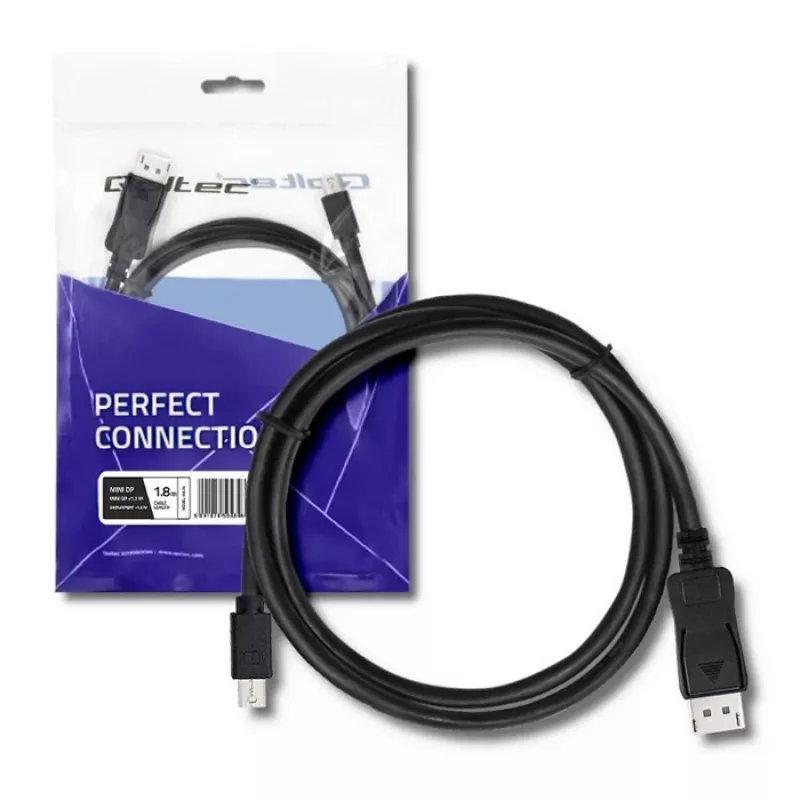 DisplayPort kabelis Qoltec 50434 1.8 m Mini DisplayPort melns