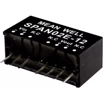 Power adapter/inverter mean well SPAN02C-05 2 W output 5 V input 36–75 V RoHS