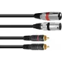 Audio kabelis 1m Omnitronic 3022522B 2x XLR 2x RCA melns