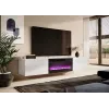 TV skapītis Cama Meble SLIDE 200K ar elektrisko kamīnu 200x40x37 cm spīdīgi balts