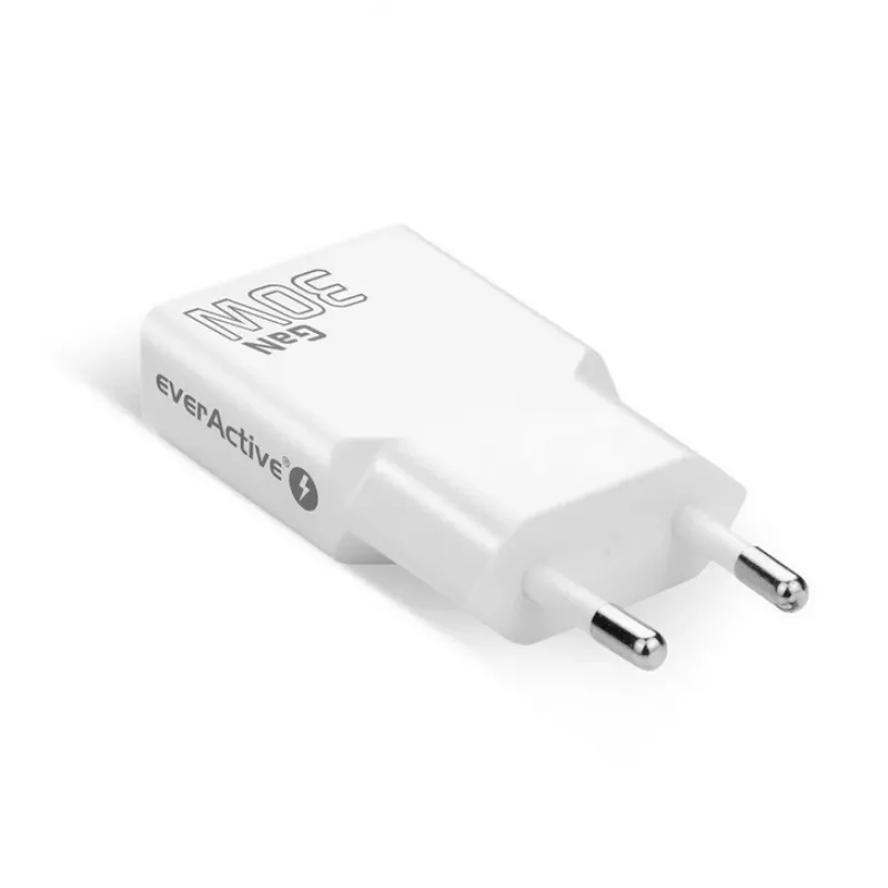 Universāls USB sienas lādētājs everActive SC-380Q Super plāns QC 3.0 — Quick Charge 3.0, kompakts dizains