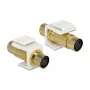 Keystone modulis DELOCK 86338 — Mini-DIN 4 uz Mini-DIN 4, balts, 22×40×15 mm