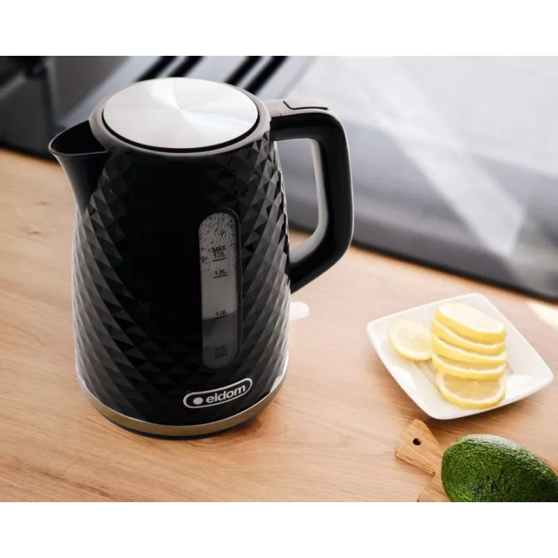 NELO tējkanna, tilpums 1,7 l, jauda 2000 W, melna