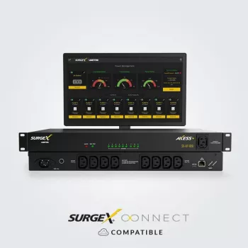Strāvas sadales bloks SurgeX Access 10Amp ar 9× IEC C13 ligzdām