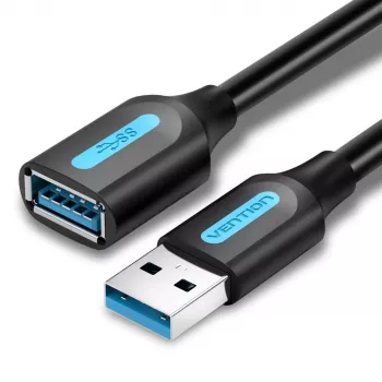 USB 3.0 pagarinājuma kabelis Vention CBHBD 0,5 m — USB A vīrišķais uz USB A sievišķo, 5 Gbps, melns