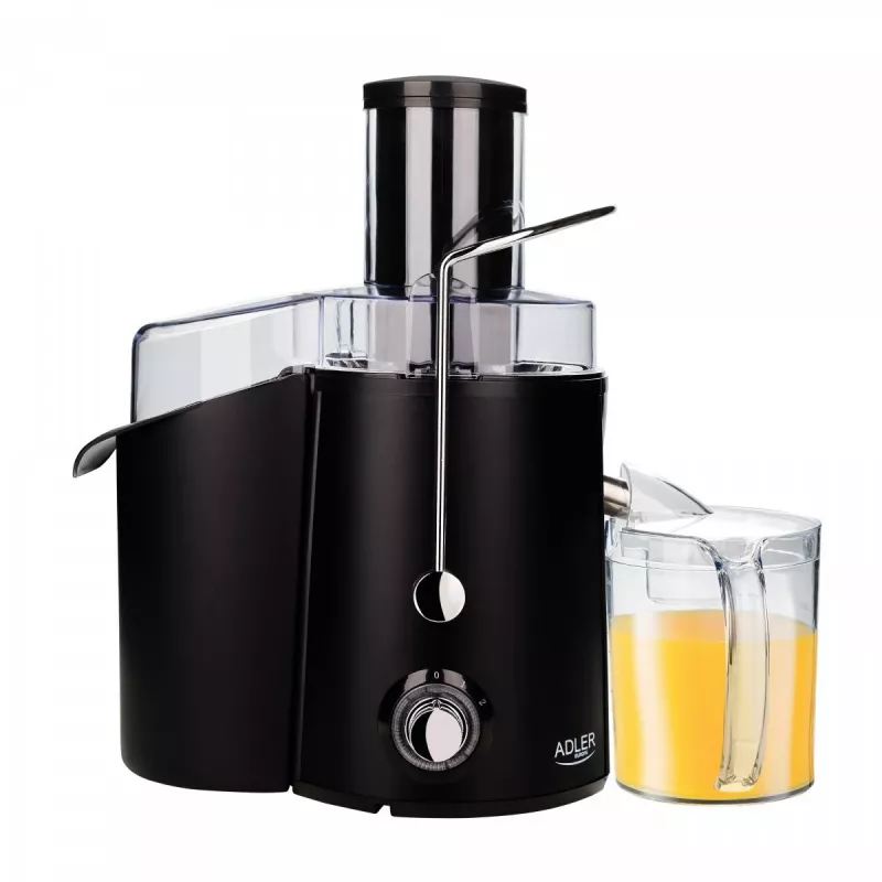 Centrifūgas sulu spiede Adler AD 4127 — 1000 W, melna, sulas trauks, 3,9 kg