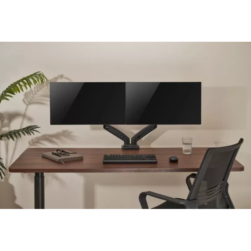 Monitora roka up up Ekonomiskais Interaktīvais Līdzsvara Divkāršais Monitora Roka Matēta Melna VESA 75x75/100x100