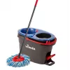 Grīdas mops VILEDA Microfibre 320 mm, teleskopisks kāts 55–123 cm, mazgājams, 360° rotējoša galva, melns/zils/sarkans
