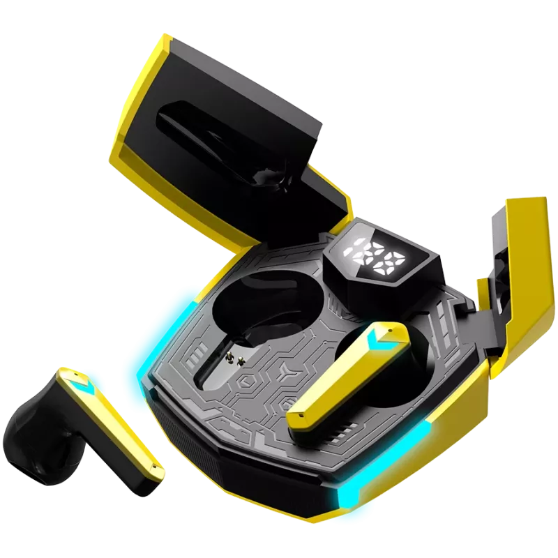 Canyon GTWS-2 Bezvadu ausu āķa austiņas spēlēm USB Type-C uzlādes doks Dzeltens (CND-GTWS2Y)