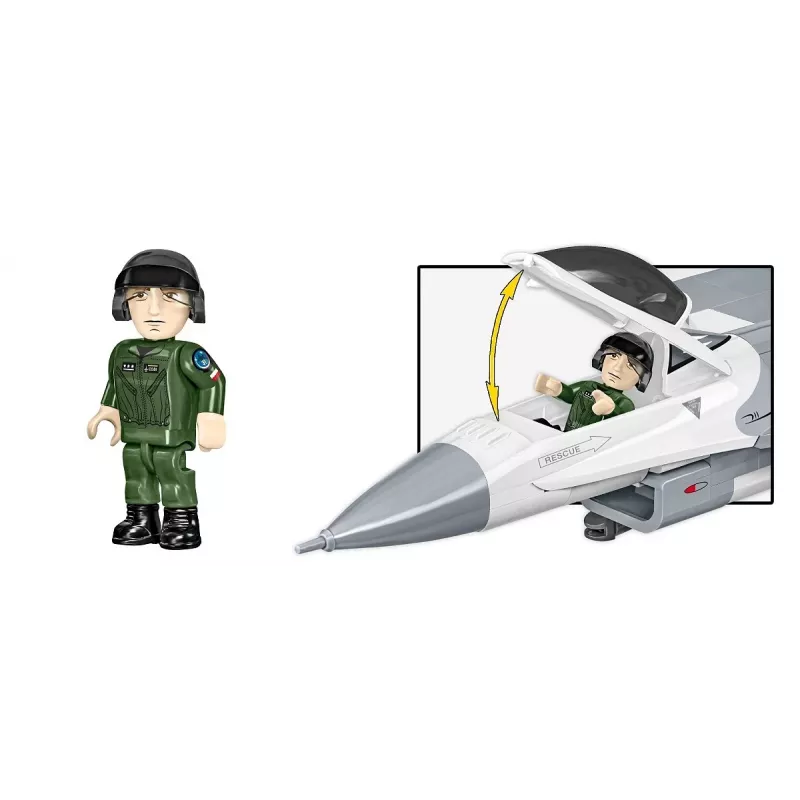 Konstruktoru komplekts Cobi F-16C Fighting Falcon — 463 detaļas, mēroga modeļa būvēšanas komplekts