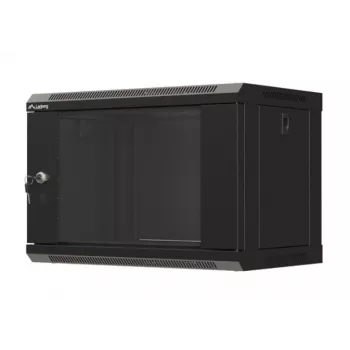 Sienas skapis LANBERG WF03-5306-10B 6U, 60 kg, atslēgas slēdzene, melns