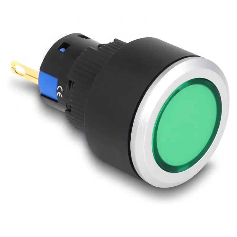 Rūpnieciskā LED mašīnas signāllampiņa DELOCK 22055 — 1 lampa, maiņstrāva 250V/5A, IP40/IP65, Ø 2,5 cm, A 42 mm