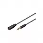 Wentronic Goobay 3,5 mm ligzdas pagarinātāja kabelis, melns, 5 m - 3,5 mm spraudnis (4 kontaktu, stereo) > 3,5 mm ligzda (4 kontaktu, stereo) (62481)