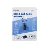 LogiLink USB-C DAC audio adapteris. USB-C/M uz 3,5 mm/F. Melns