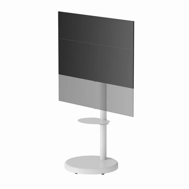 Grīdas TV statīvs GEMBIRD TVS-86TR-01-W 37–86 collu televizoriem, balts, grozāms un noliecams, VESA 200x200–600x400, maks. slodze 50 kg