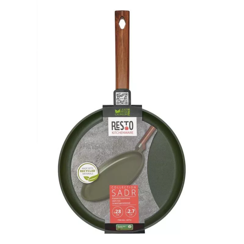 Plakanā pankūku panna RESTO 93712 — 28 cm diametrs, 2,7 cm augstums