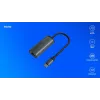 SAVIO Adapter USB-C 3.1 Gen.1 (M) uz RJ-45 Gigabit Ethernet (F), 1000 Mbps, AK-56, pelēks