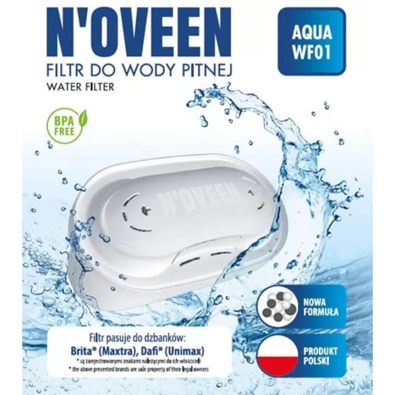 NOVEEN AQUA WF01 maināmais membrānas filtrs, saderīgs ar BRITA MAXTRA un DAFI UMINAX