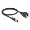 DeLOCK M12 adaptera kabelis D‑kodēts 4 kontaktu vīrišķais uz RJ45 sievišķo 50 cm