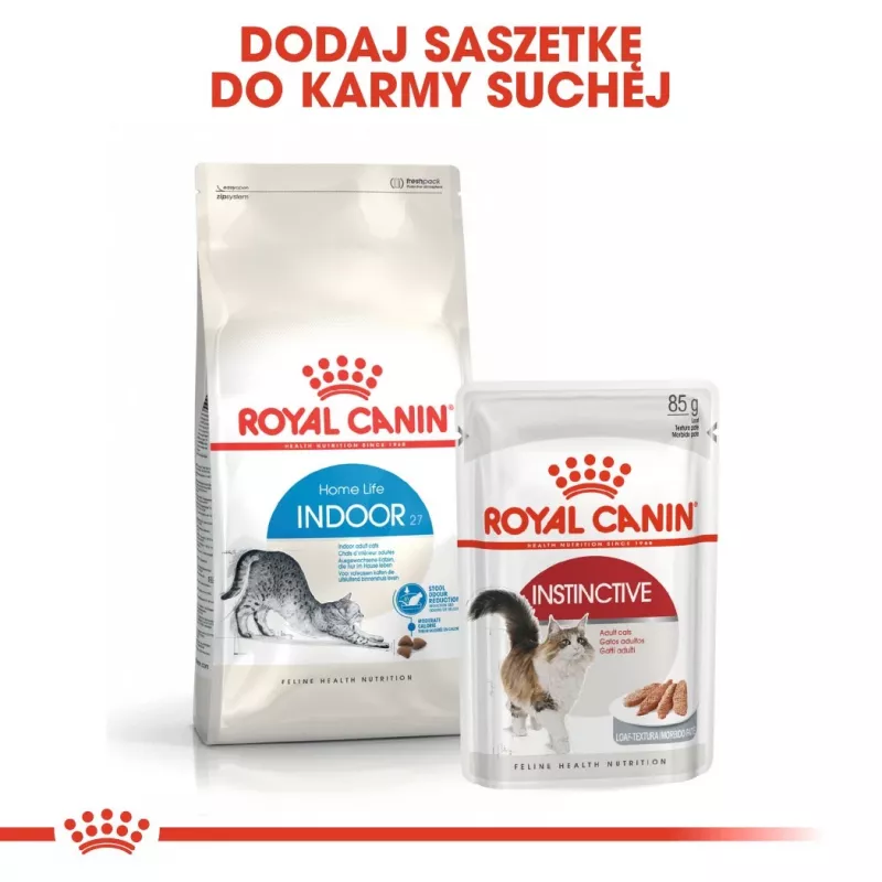 Sausā kaķu barība Royal Canin Home Life Indoor 27 Adult 2 kg — mājputnu garša, 27% olbaltumvielu, 13% tauku