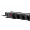 Strāvas sadales bloks LANBERG PDU-09F-0300-BK — 9x Type F rozetes, 3 m kabelis, alumīnija korpuss, 10 A