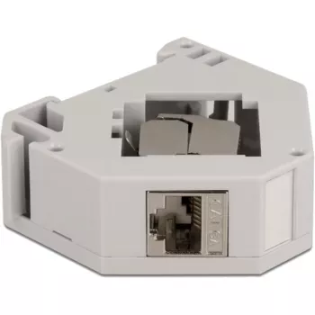Delock - Modularadapter - DIN sliedes montāžai - CAT 6a - STP - Pelēks - 1 savienotājs (86014)