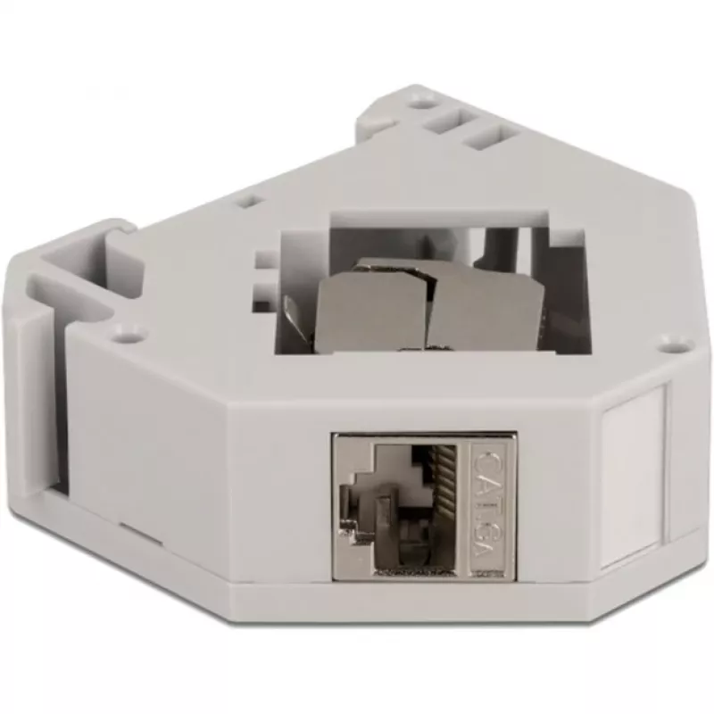 Delock - Modularadapter - DIN sliedes montāžai - CAT 6a - STP - Pelēks - 1 savienotājs (86014)