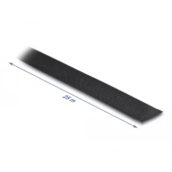 DeLOCK auduma lente 25 m x 25 mm plīsuma pašlīmējoša melna