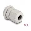 Kabeļu blīvslēgs M16 DELOCK, plastmasas, pelēks, iepakojumā 10