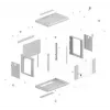 Rack montāžas skapis LANBERG WF03-5306-10S 19 collu 6U pelēks ar stikla durvīm