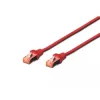Tīkla kabelis Digitus CAT 6 S/FTP RJ-45 0,5 m sarkans