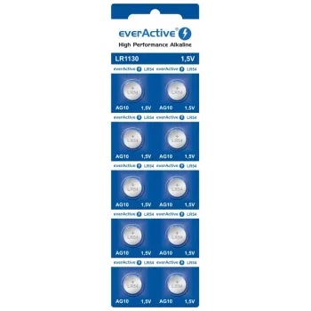 Mini alkaline batteries everActive G10 LR1130 LR54 10 pcs