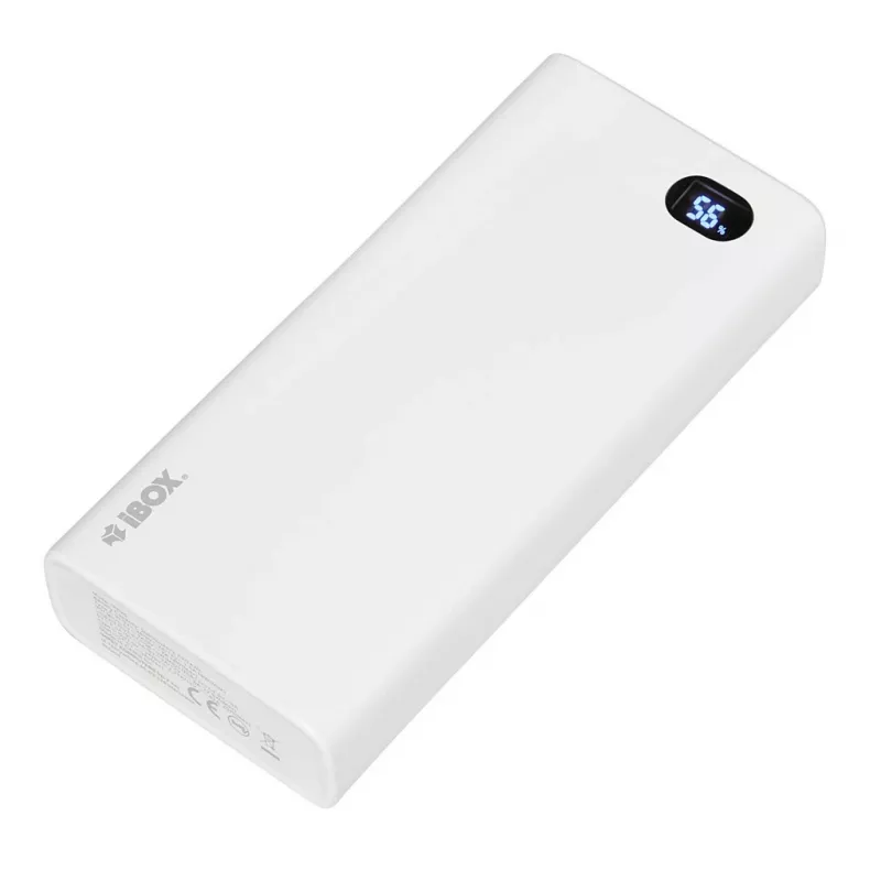 Power Bank iBOX PB20 20000 mAh ir Ibox produkts no mūsu Power Banks klāsta. Izceļas ar baltu krāsu, plastmasas materiālu un iekšējo tipu.