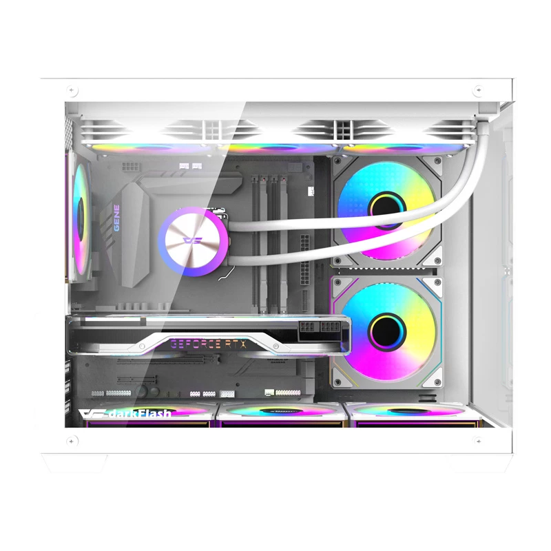 Datora korpuss DarkFlash B275 PRO (balts) ar 6 ventilatoriem