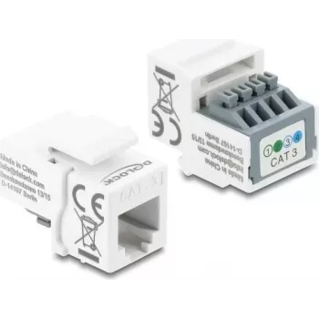 DELOCK Keystone modulis RJ11 uz 4 kontaktu spaiļu bloku, balts