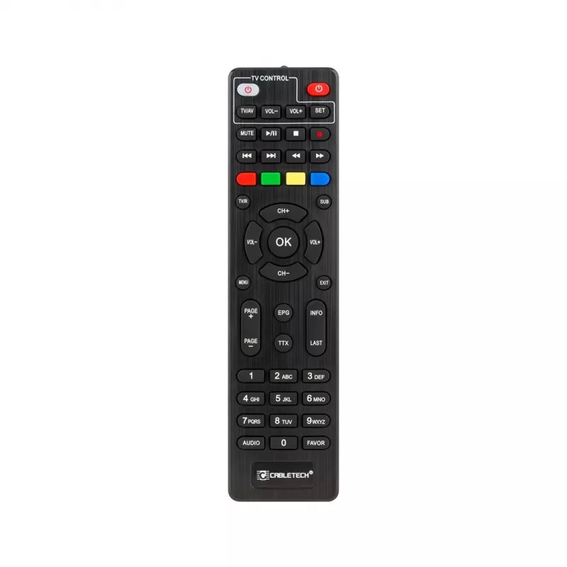 Digitālās TV uztvērējs Cabletech URZ0336C DVB-T/T2 H.265 virszemes tunieris, 470–862 MHz, 1 uztvērējs, HDMI, USB, SCART